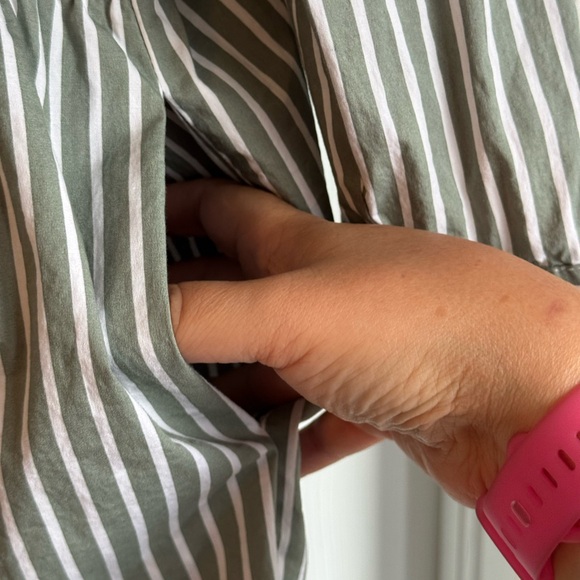 Universal Standard Hamptons Smocked Shirtdress size L 22/24 Green and white - Picture 9 of 13